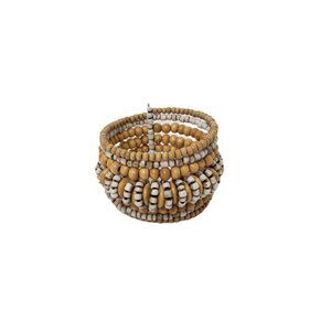 Vintage Handmade Boho Beaded Cuff Bracelet of 7 Rows